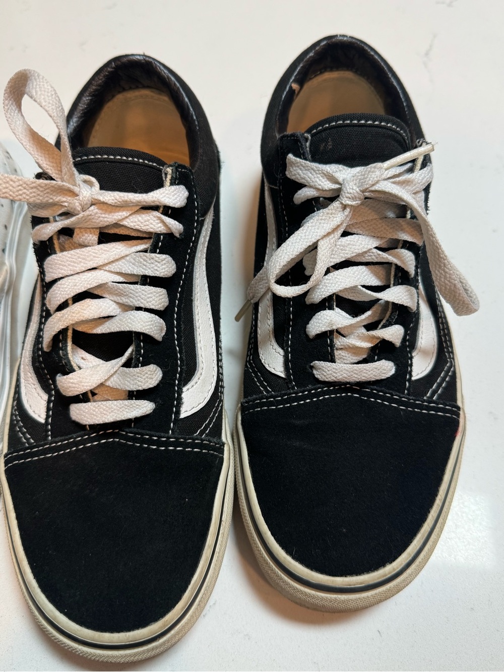 Vans Black and White Low-Top Skate Sneakers